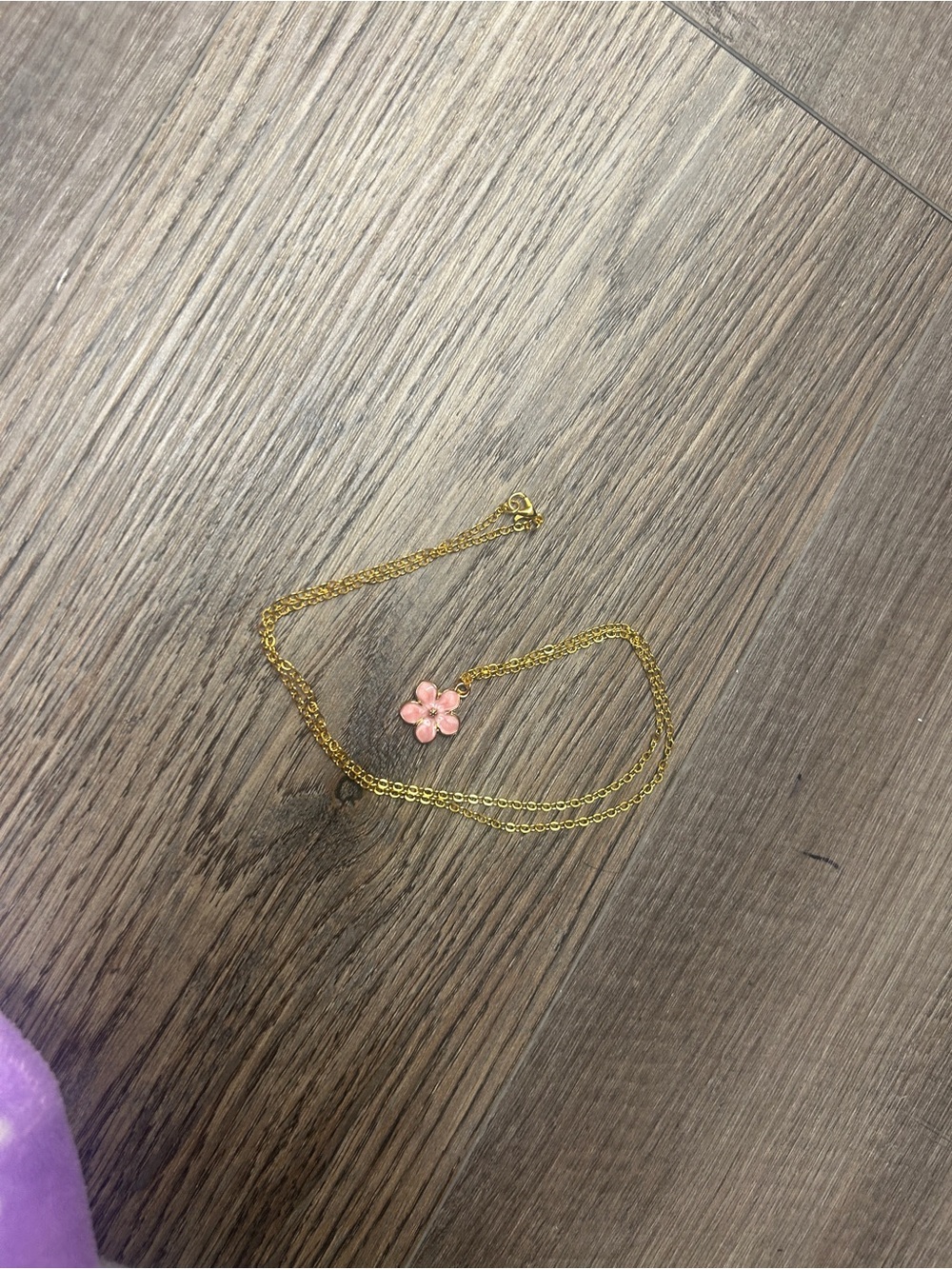 Gold handmade flower necklace